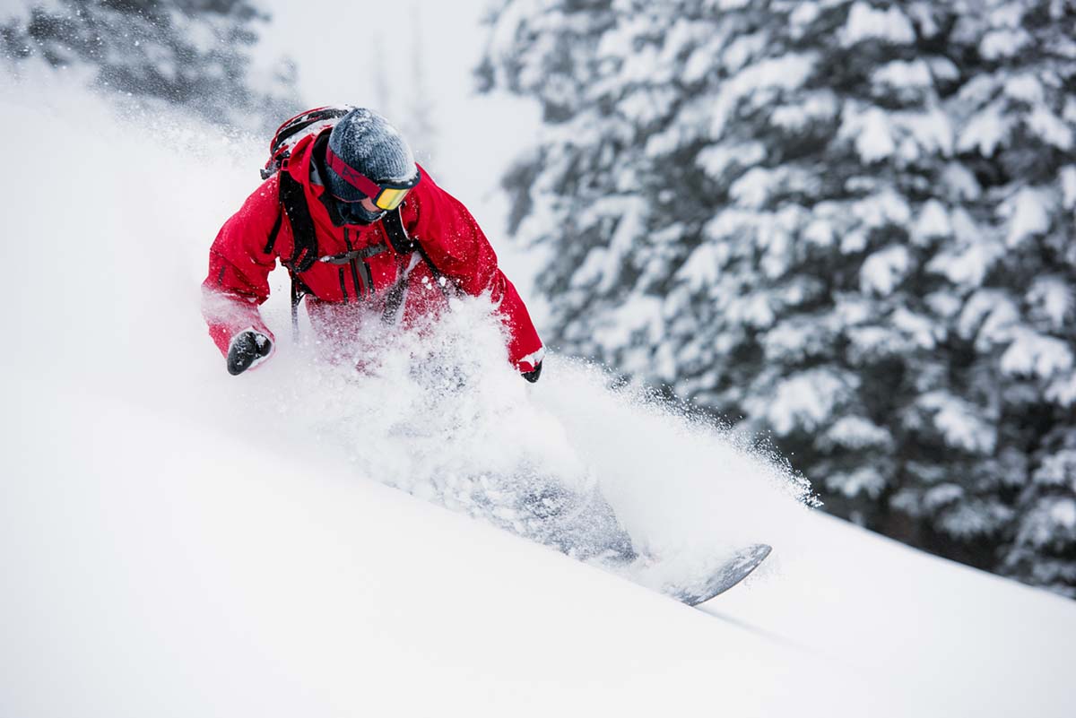 Snowboarding In Powder 